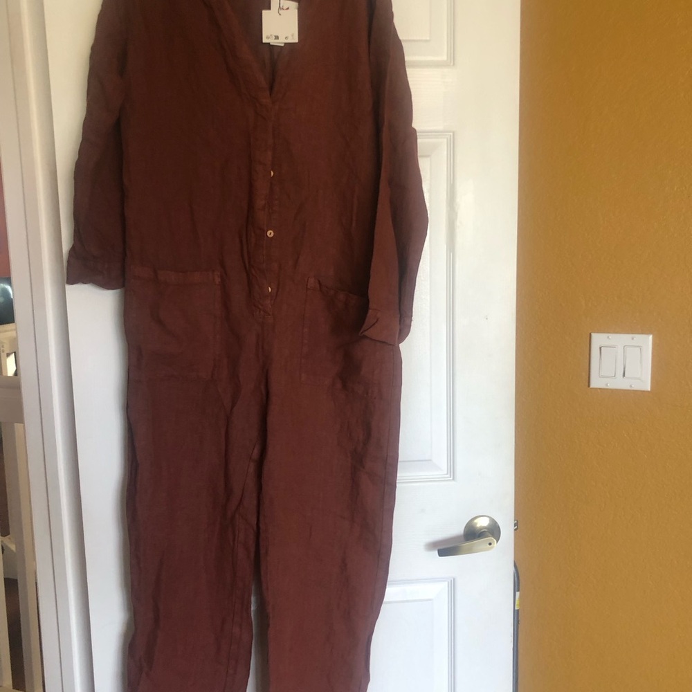 Zara Jumpsuit/Overall in Rust Brown